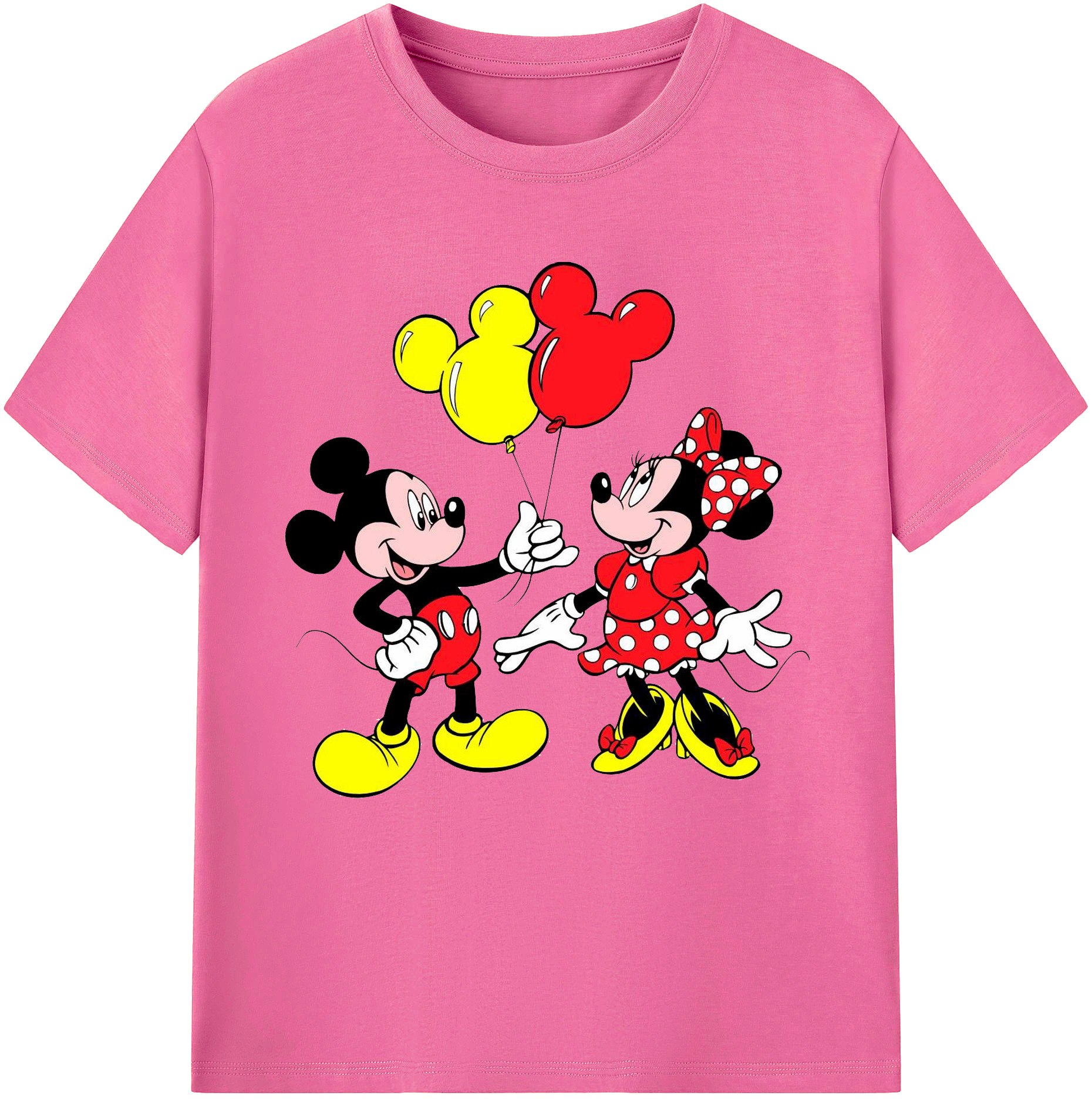 （画像用） ミッキーマウス Mickey Mouse レディースカジュアルプリントTシャツ（綿100％）